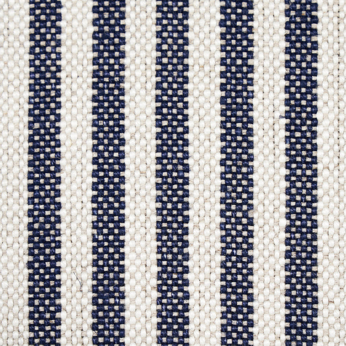 Schumacher Lilly Stripe High Performance Navy & Ivory Fabric Sample 80491