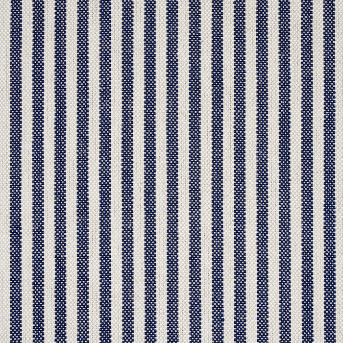 Schumacher Lilly Stripe High Performance Navy & Ivory Fabric 80491