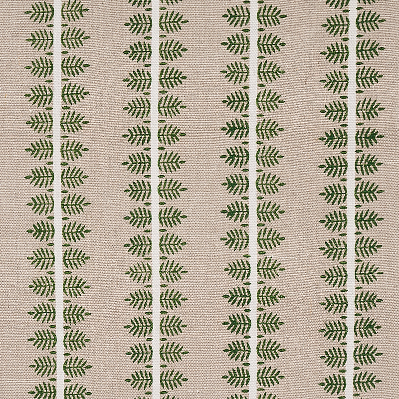 Schumacher Alva Hand Block Print Green Fabric 80521