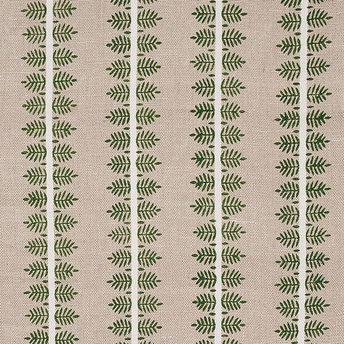 Schumacher Alva Hand Block Print Green Fabric Sample 80521