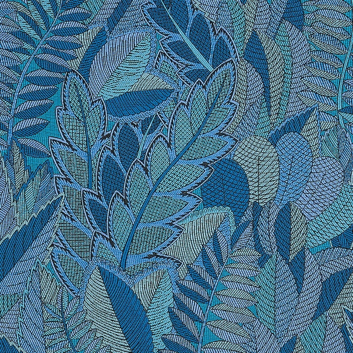 Schumacher Japura Forest Blues Fabric Sample 80563