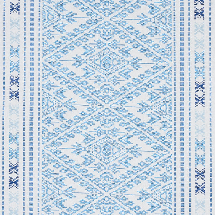 Schumacher Ruiz Jacquard Sky Fabric Sample 80611