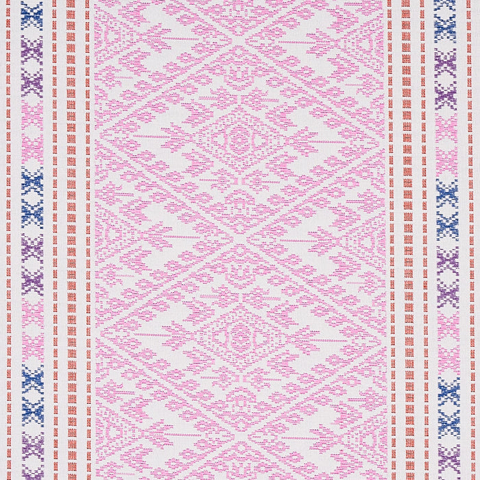 Schumacher Ruiz Jacquard Pink Fabric Sample 80612