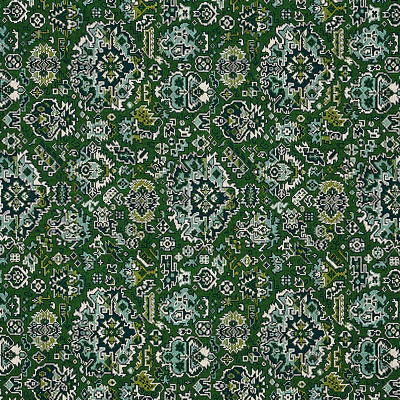 Schumacher Pallay Epingle Emerald Fabric 80620