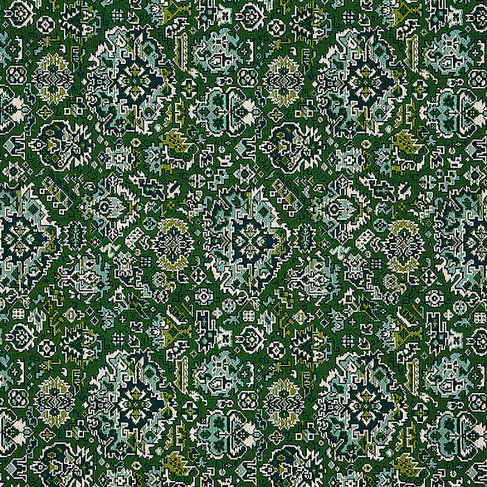 Schumacher Pallay Epingle Emerald Fabric 80620