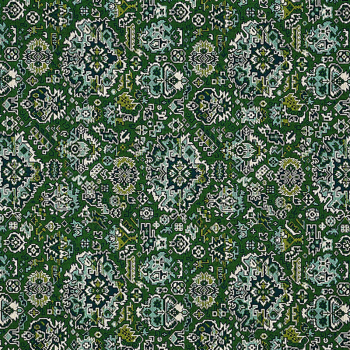 Schumacher Pallay Epingle Emerald Fabric Sample 80620