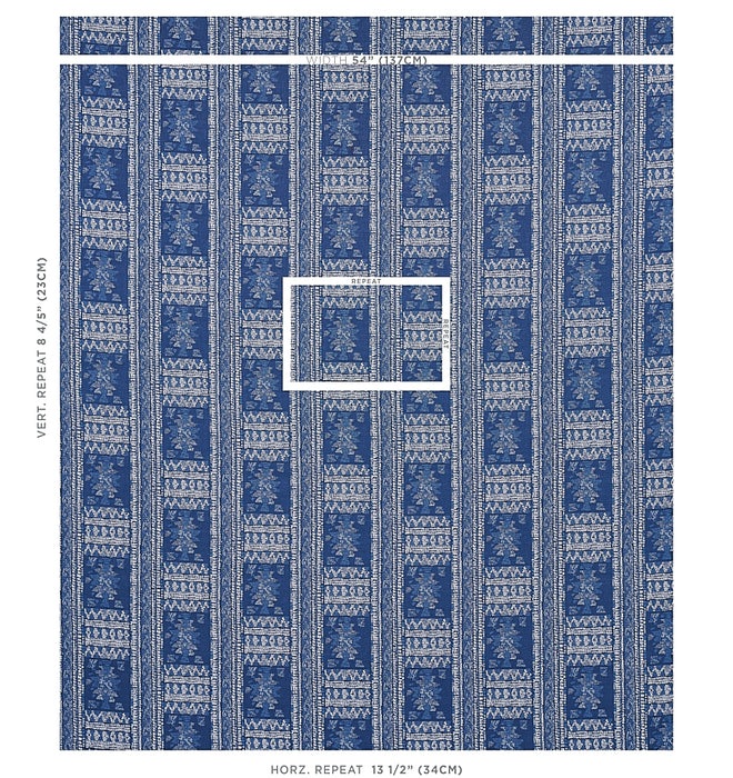 Schumacher Maracena Jacquard Blue Fabric 80630