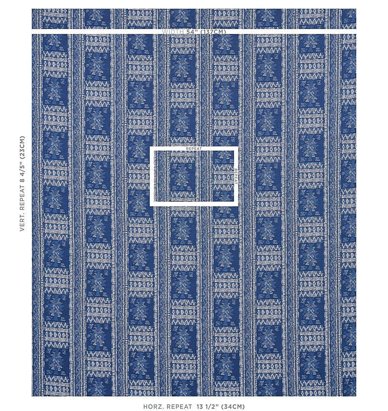 Schumacher Maracena Jacquard Blue Fabric Sample 80630