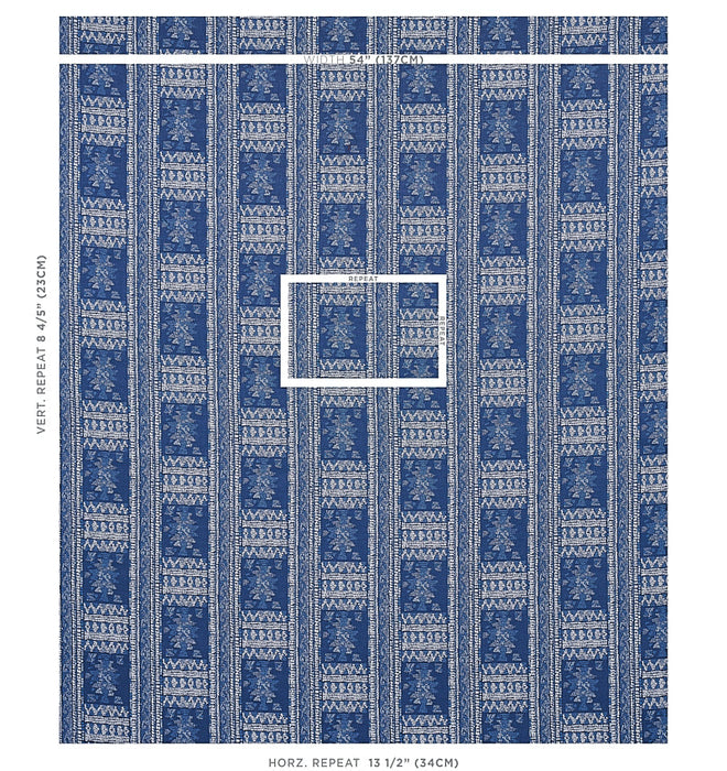 Schumacher Maracena Jacquard Blue Fabric Sample 80630