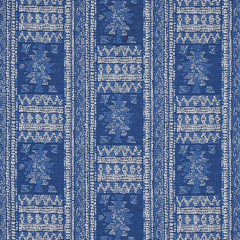 Schumacher Maracena Jacquard Blue Fabric 80630