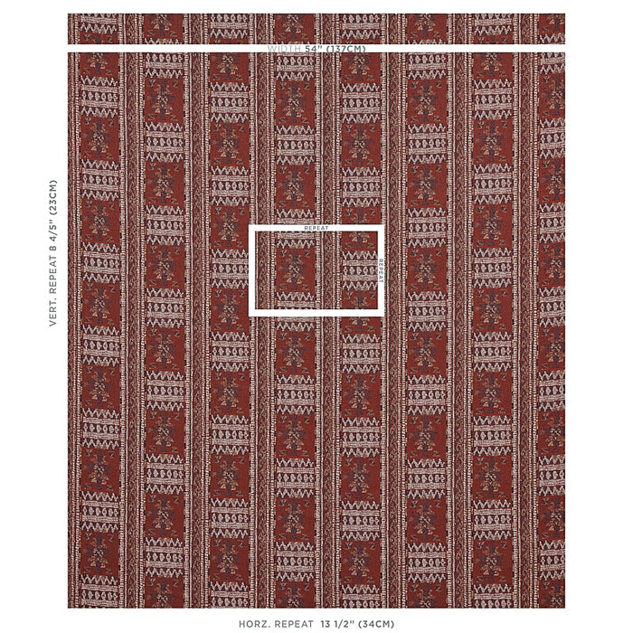 Schumacher Maracena Jacquard Red Fabric Sample 80631