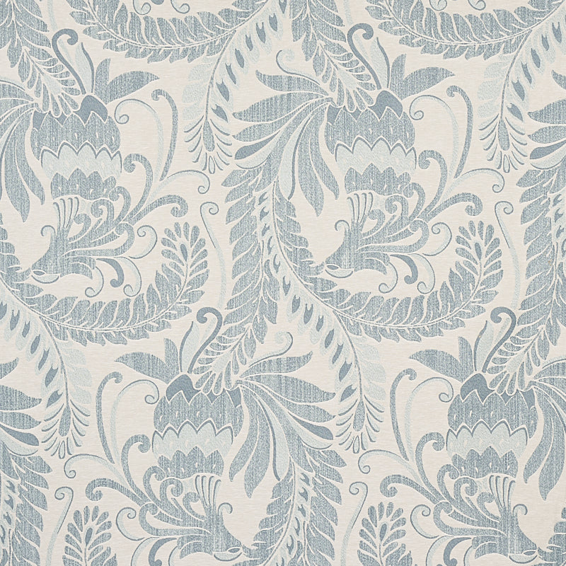 Schumacher Orley Blue On Light Blue Fabric 80641