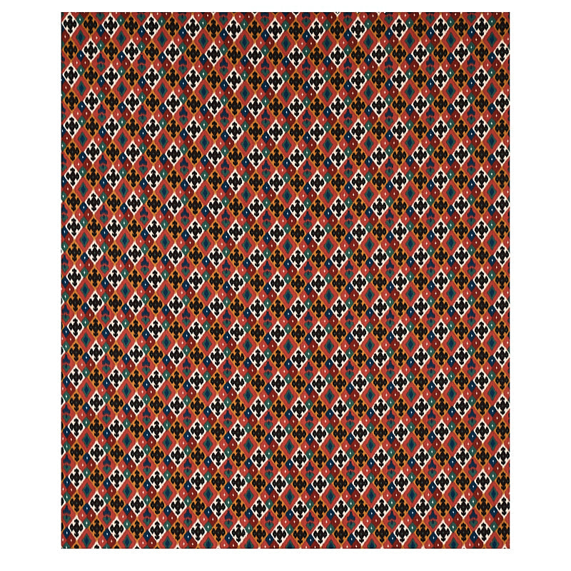 Schumacher Sasha Diamond Ikat Rose And Saffron Fabric Sample 80661