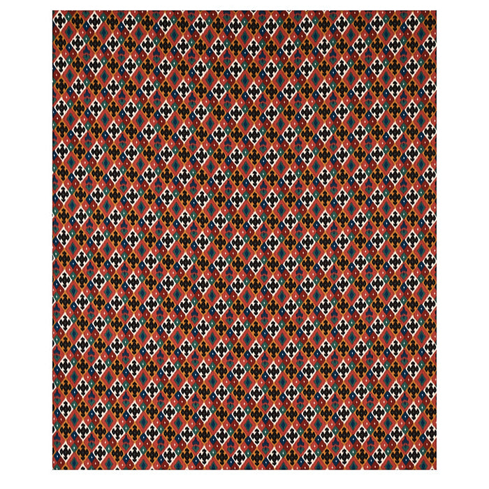 Schumacher Sasha Diamond Ikat Rose And Saffron Fabric Sample 80661