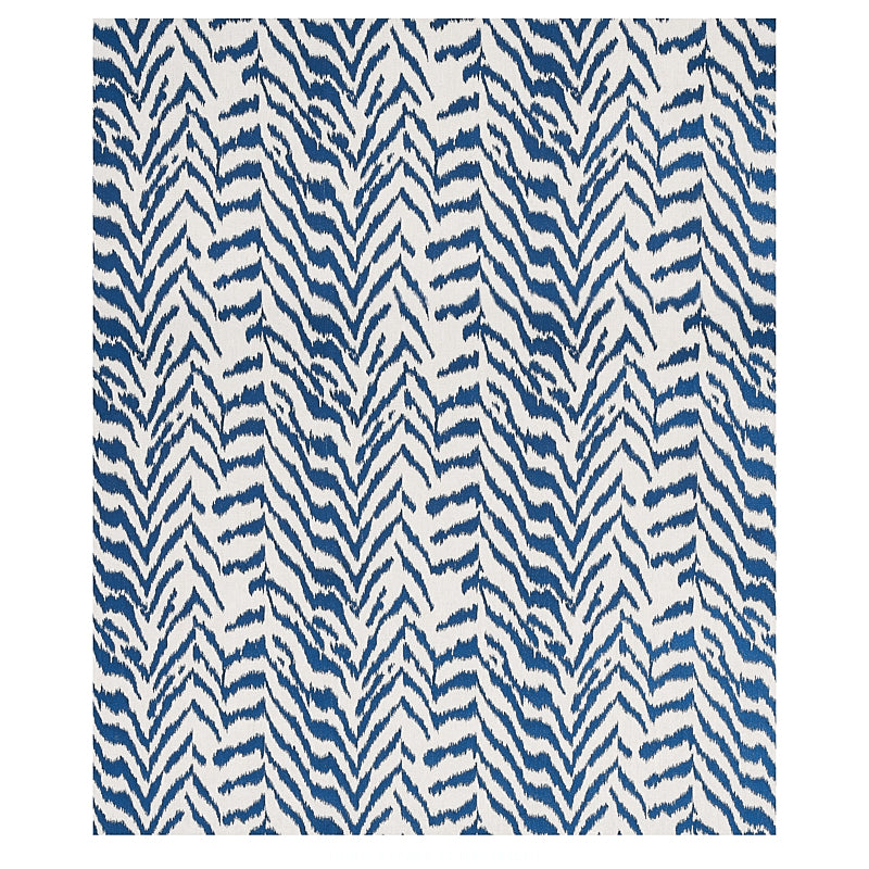 Schumacher Quincy Embroidery On Linen Navy Fabric 80672