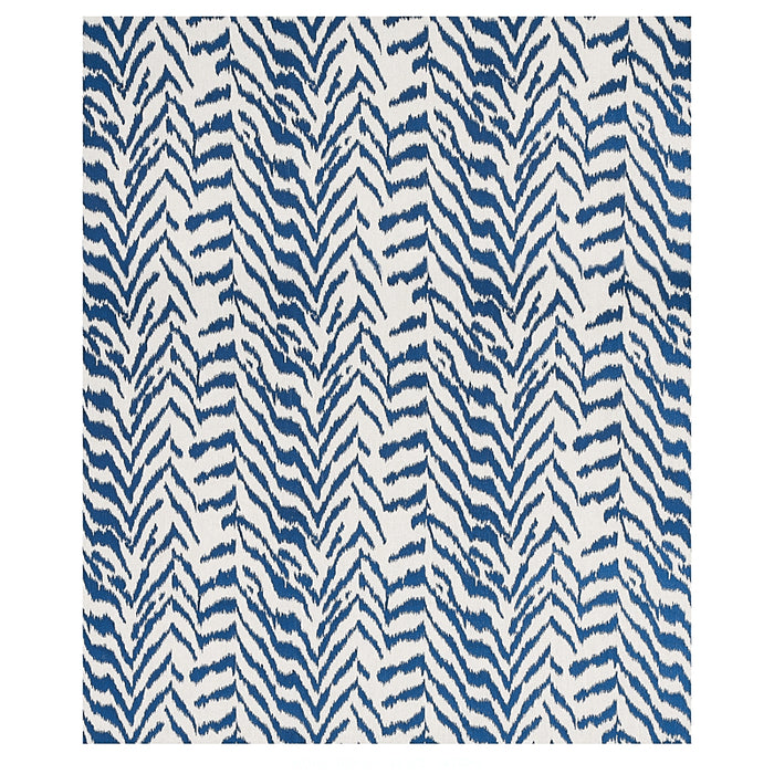 Schumacher Quincy Embroidery On Linen Navy Fabric 80672