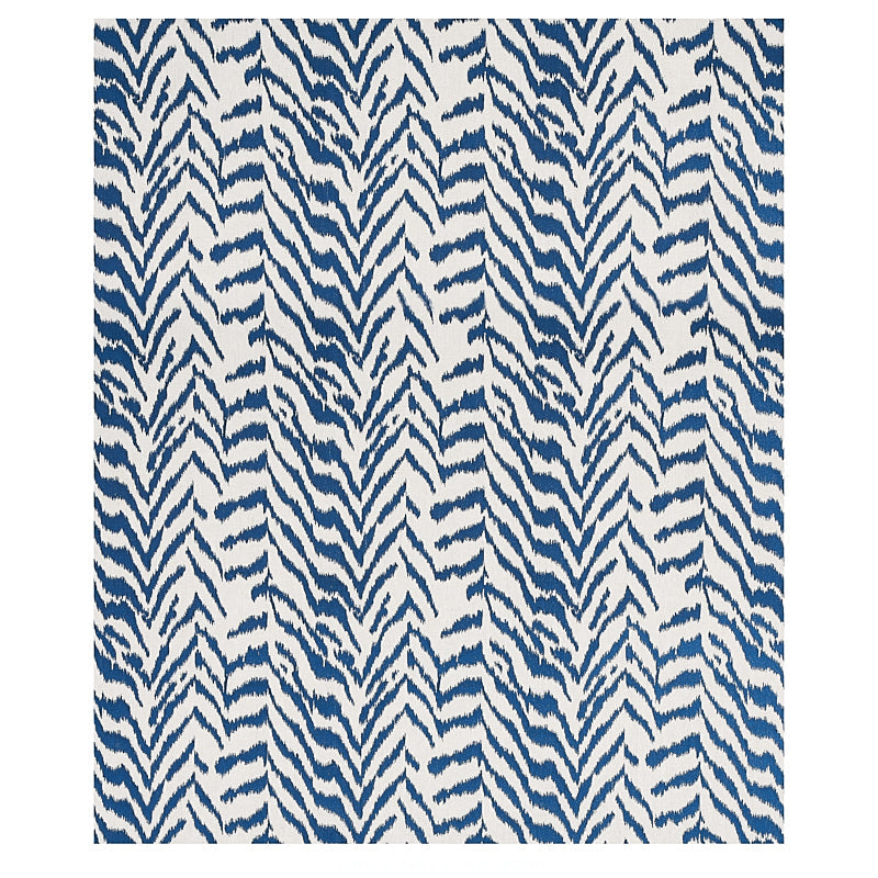 Schumacher Quincy Embroidery On Linen Navy Fabric Sample 80672