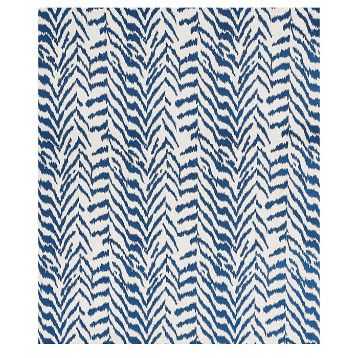 Schumacher Quincy Embroidery On Linen Navy Fabric Sample 80672