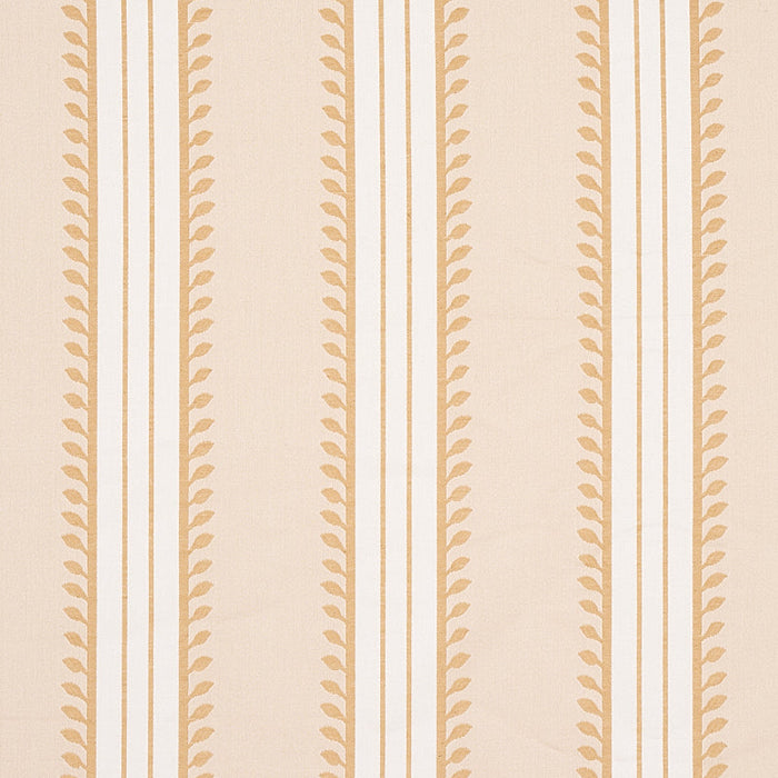 Schumacher Etruscan Stripe Ivory & Ochre Fabric Sample 80720