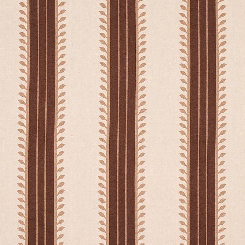 Schumacher Etruscan Stripe Brown Fabric 80722