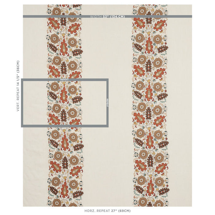 Schumacher Anatolia Embroidery Autumn Fabric Sample 80751