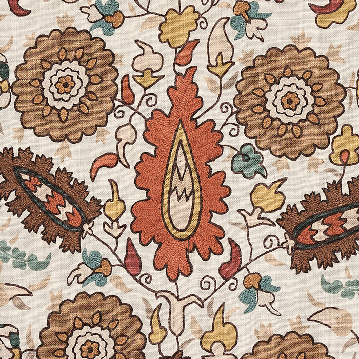 Schumacher Anatolia Embroidery Autumn Fabric Sample 80751