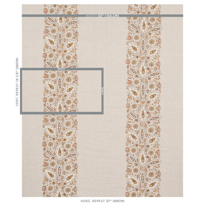 Schumacher Anatolia Embroidery Natural Fabric Sample 80752