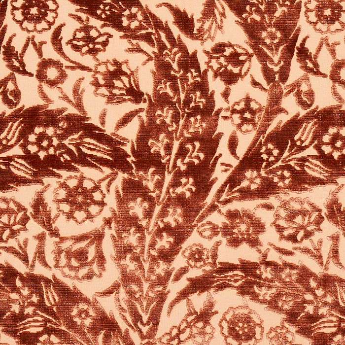 Schumacher Saz Paisley Velvet Terracotta Fabric Sample 80781