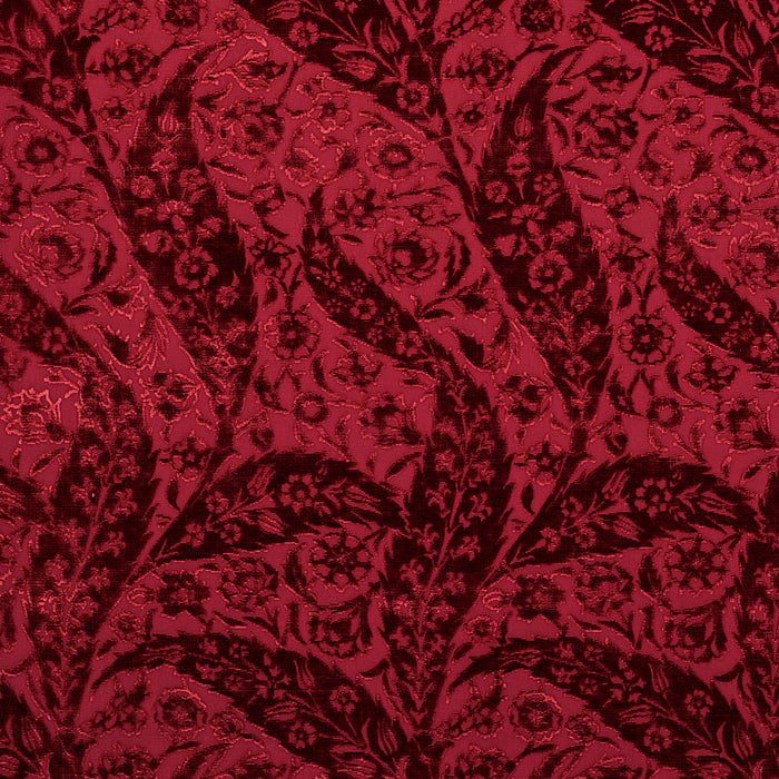 Schumacher Saz Paisley Velvet Burgundy Fabric Sample 80782