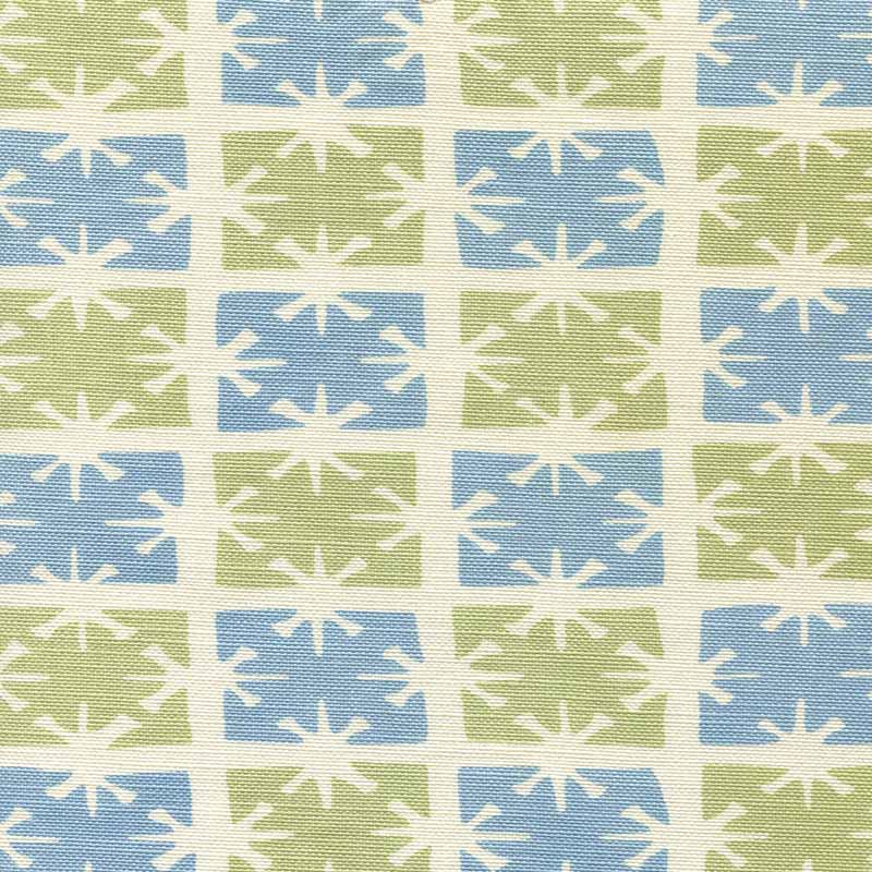 China Seas Georgia Small Scale French Green Windsor Blue Fabric 8090-09