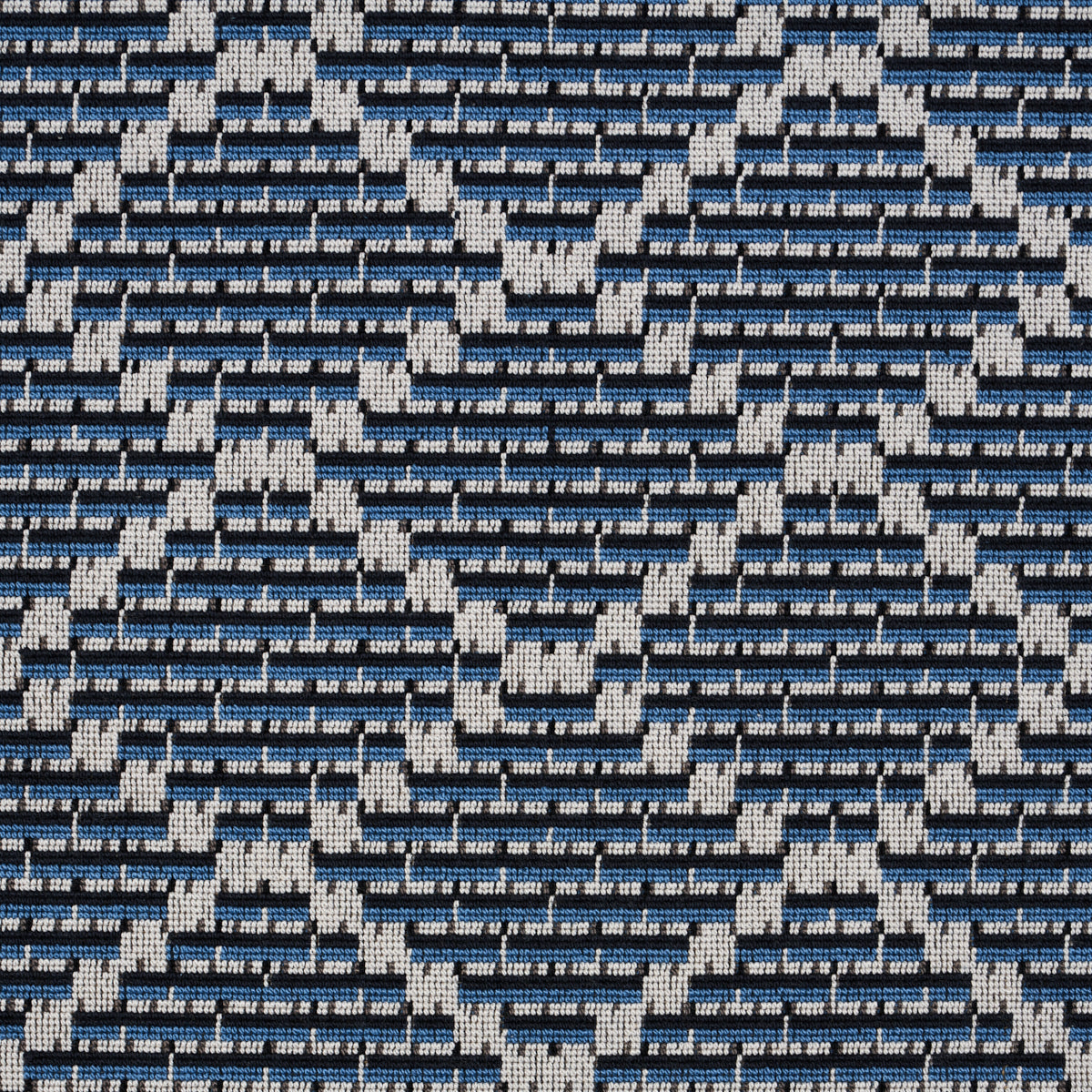 Schumacher Berg Epingle Indigo Fabric Sample 80991