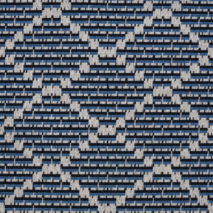 Schumacher Berg Epingle Indigo Fabric Sample 80991