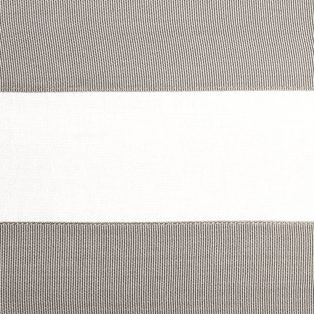 Schumacher Ribbon Applique Grey On Ivory Fabric Sample 81140