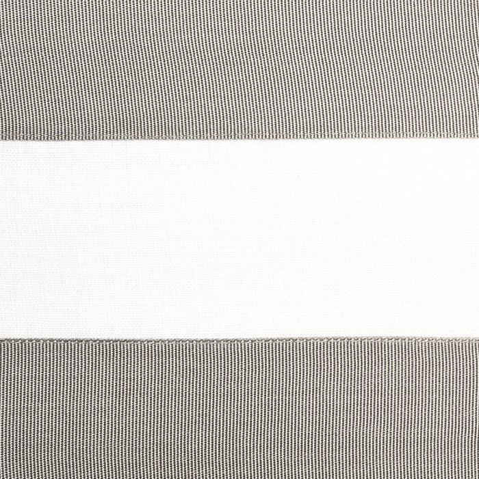 Schumacher Ribbon Applique Grey On Ivory Fabric Sample 81140