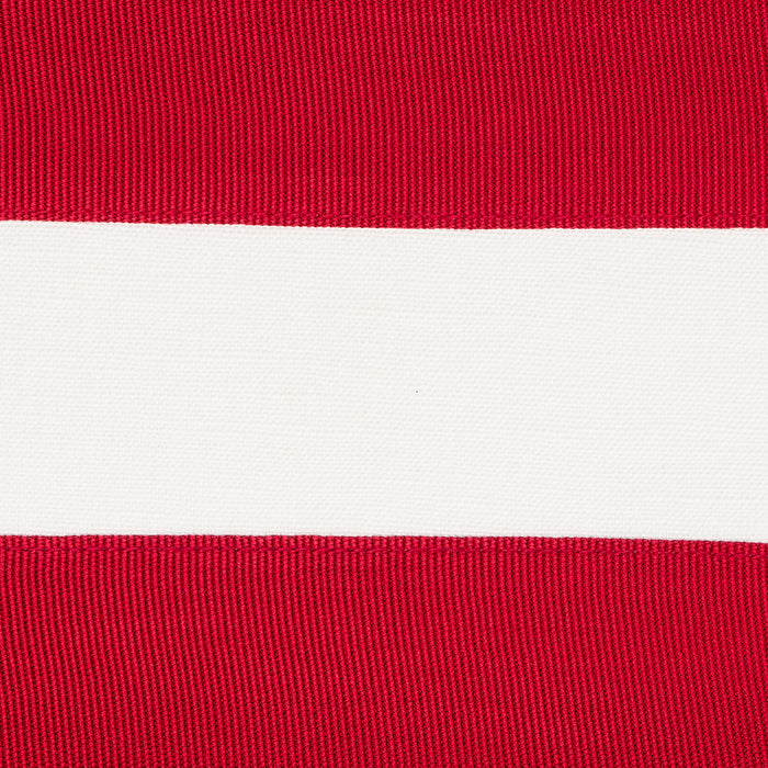 Schumacher Ribbon Applique Red On Ivory Fabric Sample 81143