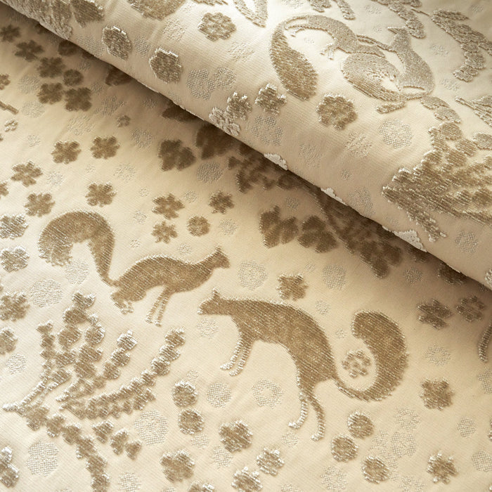 Schumacher Arbor Forest Champagne Fabric Sample 81311