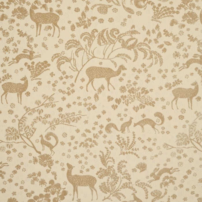 Schumacher Arbor Forest Champagne Fabric Sample 81311