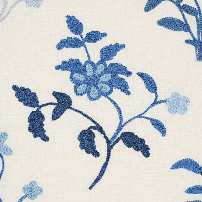 Schumacher Raleigh Embroidery Cornflower Fabric 81431