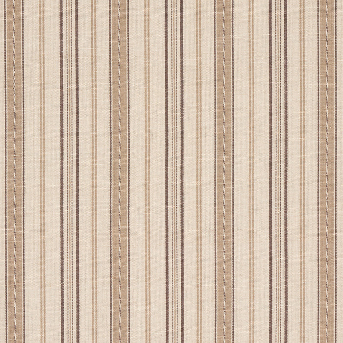 Schumacher Lightfoot Stripe Coffee Fabric Sample 81441