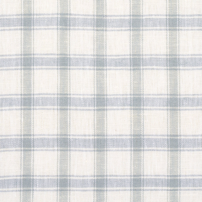 Schumacher Crawford Linen Check Jasper Blue Fabric Sample 81450