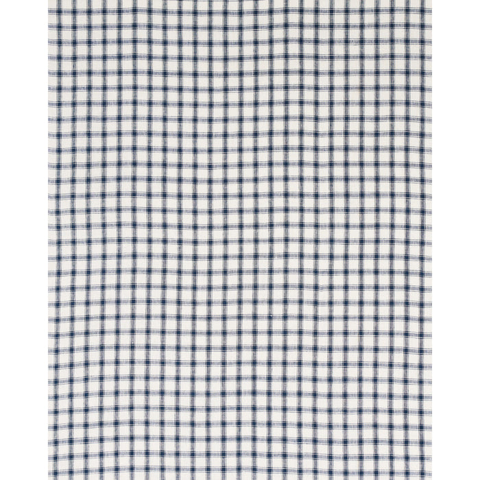 Schumacher Crawford Linen Check Indigo Fabric Sample 81451