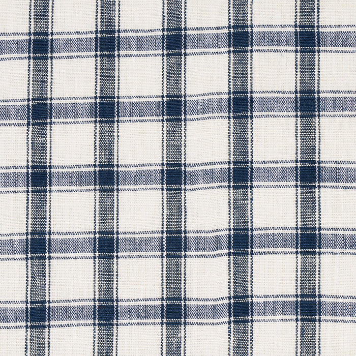 Schumacher Crawford Linen Check Indigo Fabric Sample 81451