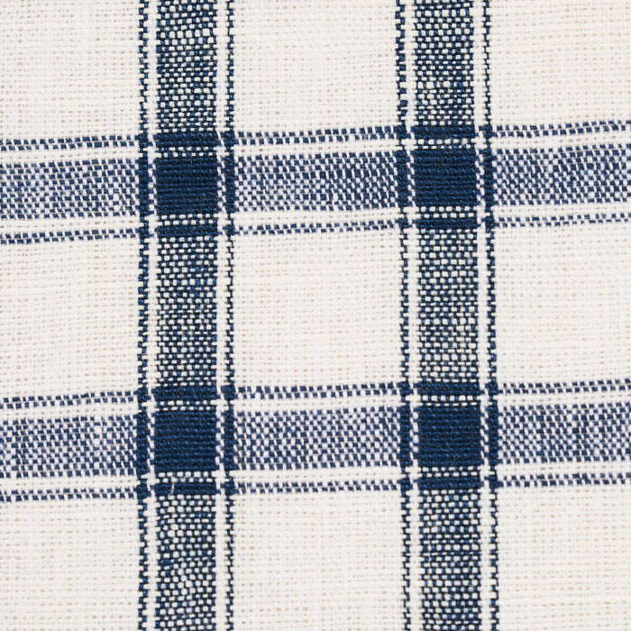 Schumacher Crawford Linen Check Indigo Fabric Sample 81451