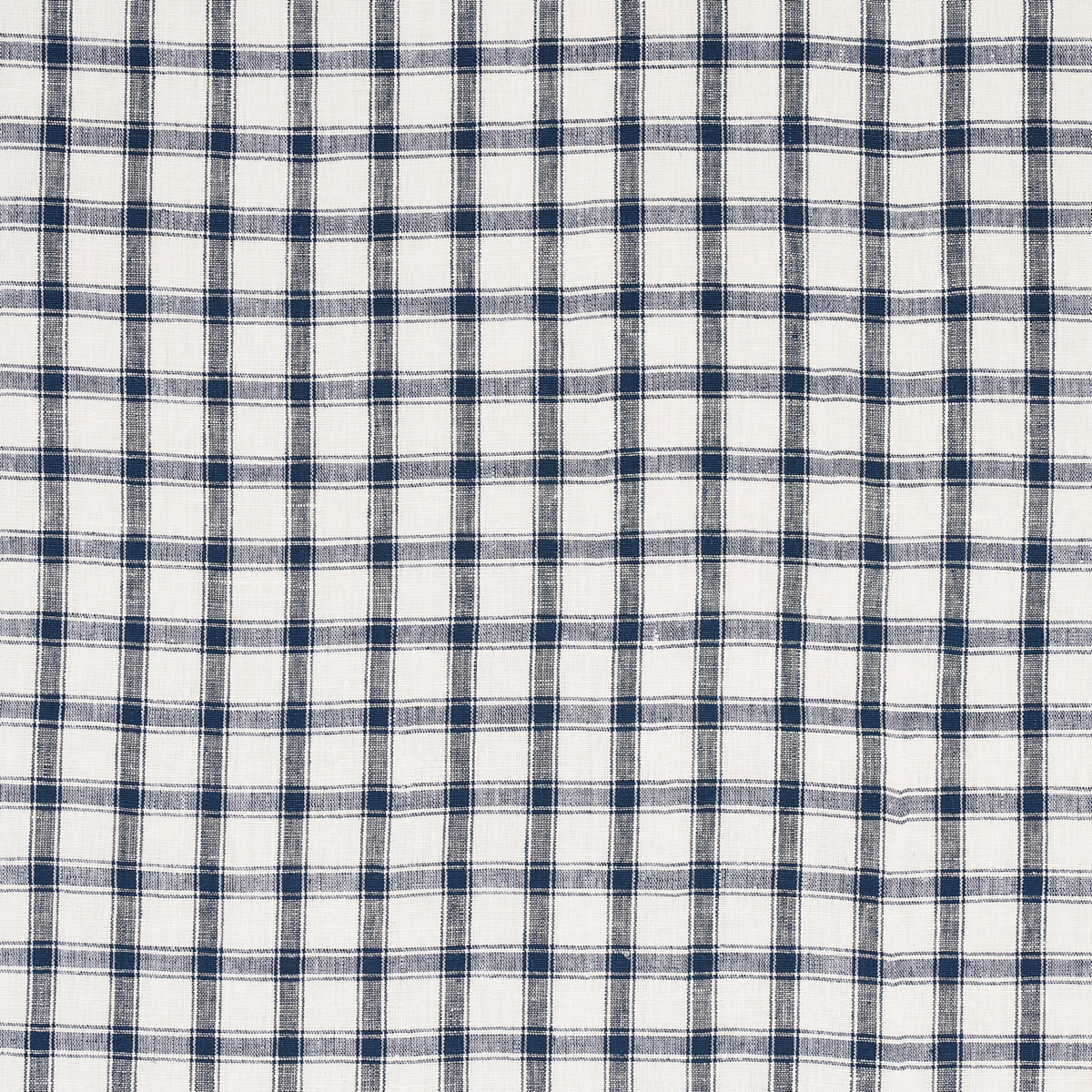 Schumacher Crawford Linen Check Indigo Fabric 81451