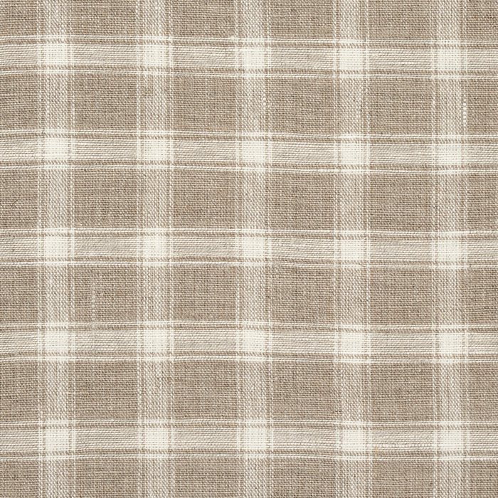 Schumacher Crawford Linen Check Flax Fabric Sample 81453