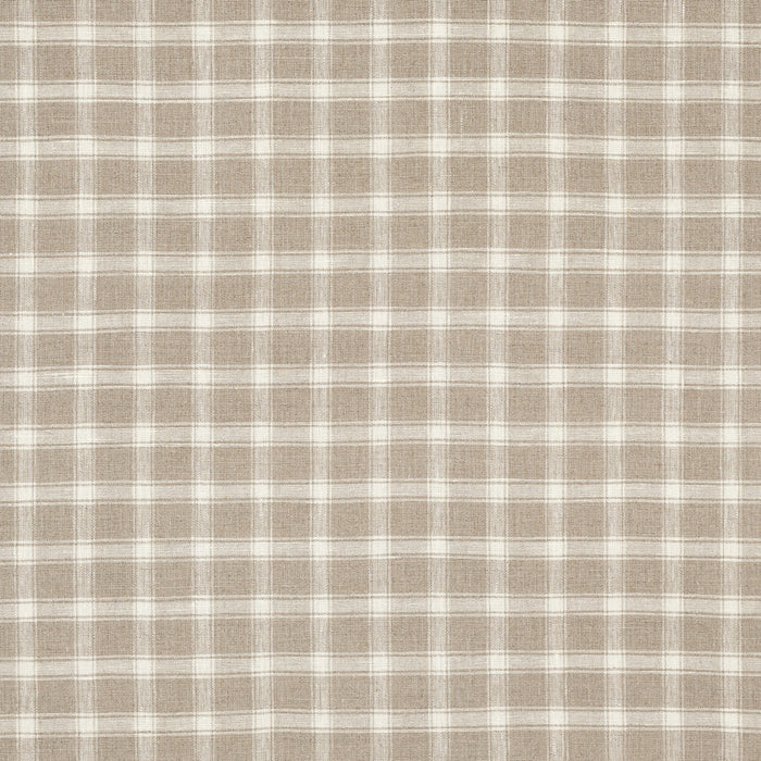 Schumacher Crawford Linen Check Flax Fabric Sample 81453