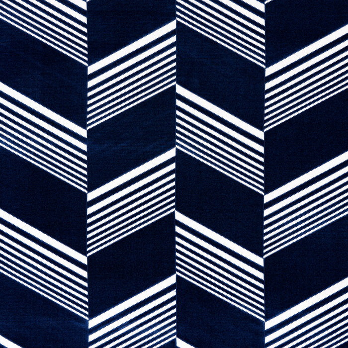 Schumacher Jessie Cut Velvet Navy & White Fabric Sample 81571