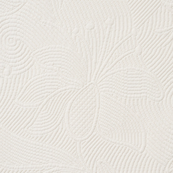 Schumacher Quilted Scroll Matelasse Ivory Fabric Sample 81590