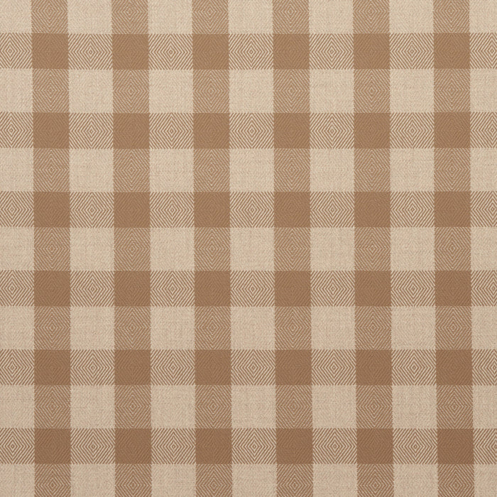 Schumacher Galt Wool Check Coffee Fabric Sample 81611