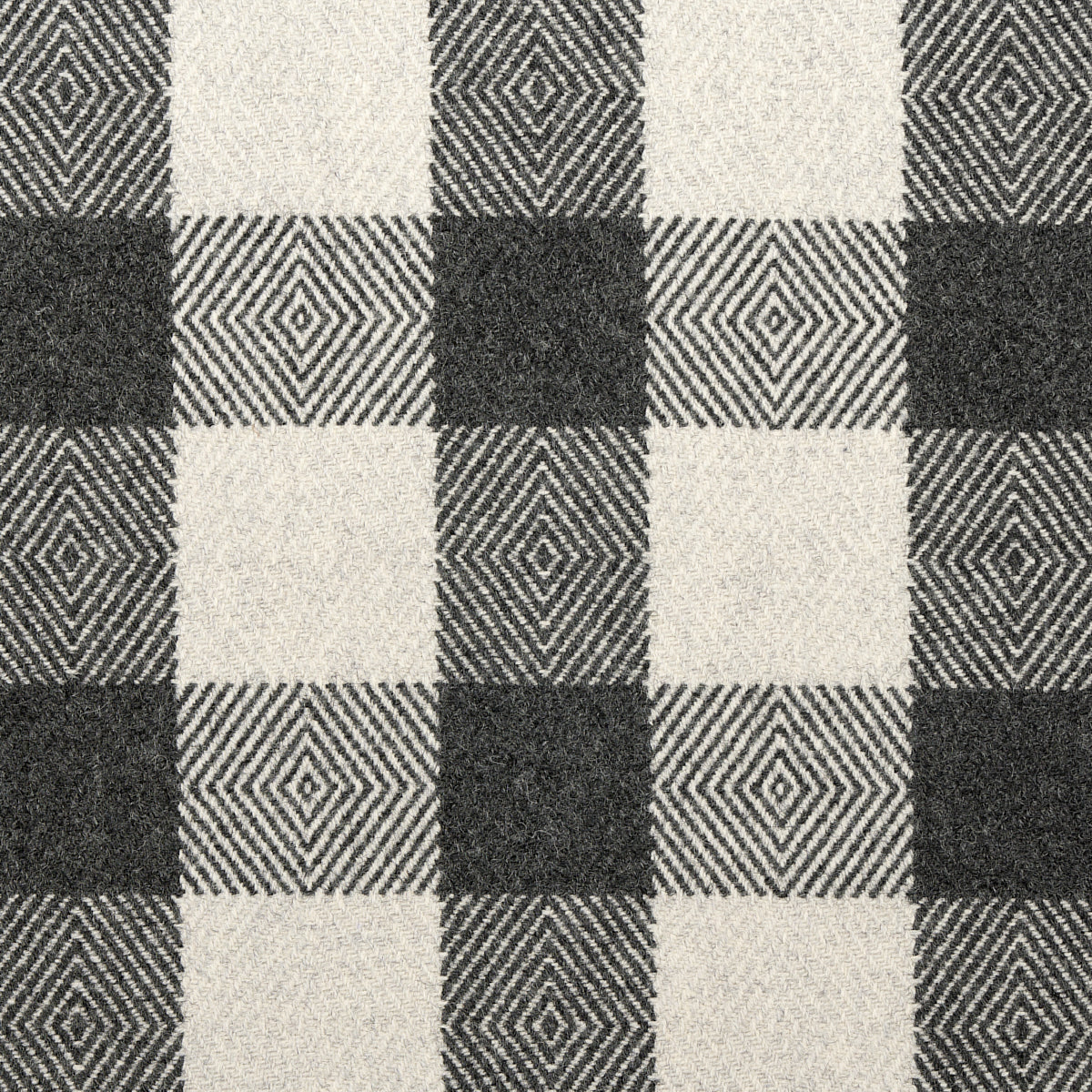 Schumacher Galt Wool Check Charcoal Fabric Sample 81612